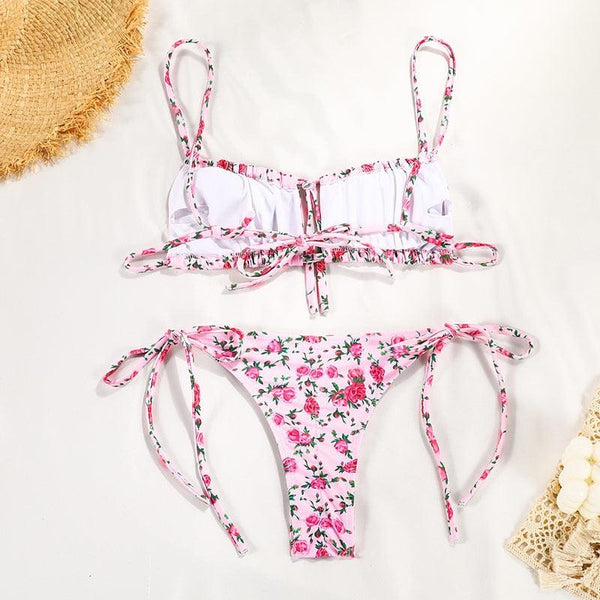 Bikinis Micro Adjustable Swimwear Women Summer Bikini Set Modern Colorful Print Beach Wear Women's Comfortable Swimsuit Knotted String Triangle Bikini Tie Side High Cut Bikini Set
