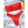 Bikinis Swimsuit Women Push Up Bikini Set  Female Swimwear Women's Strapless Solid Color 2 Pieces Bathing Suit Swimsuit Swimsuits Off Shoulder High Waist Bathing Suit High Cut Swimwear For Summer