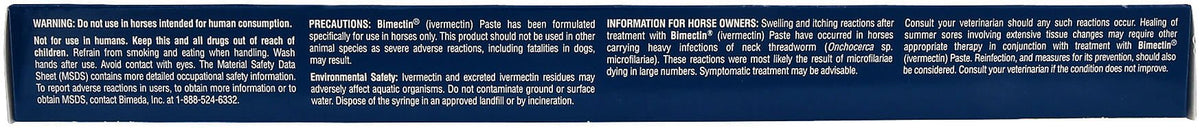 Bimectin Paste Horse Dewormer, 1-Dose