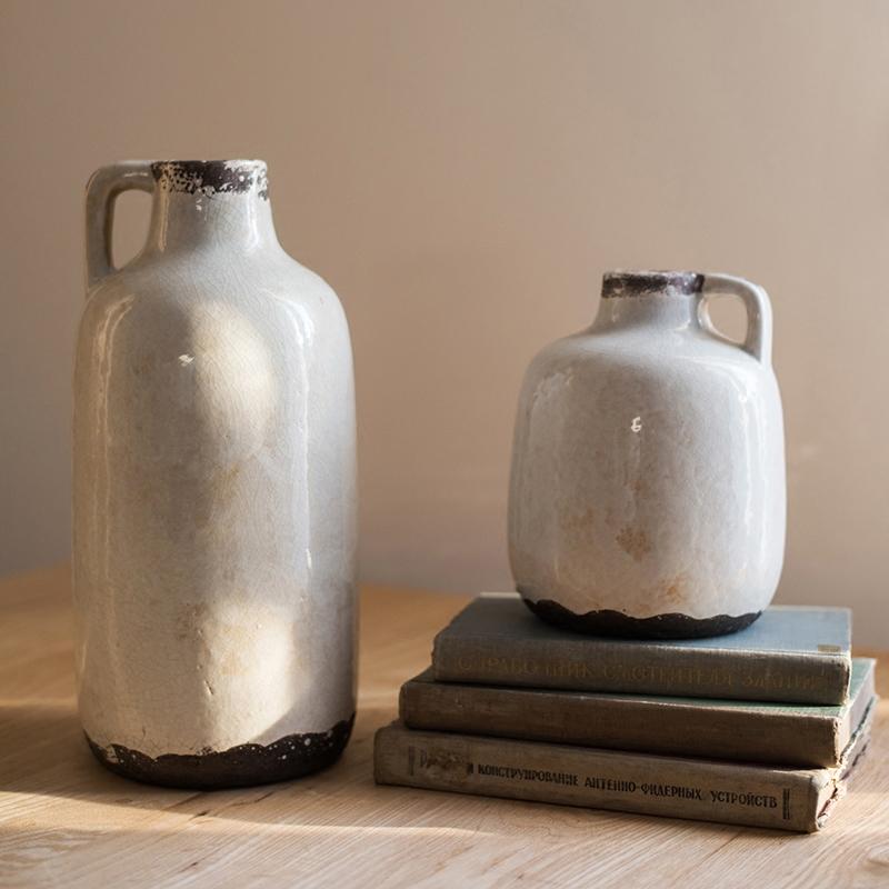 Binglie Glazed Pottery Vase with Single Handle