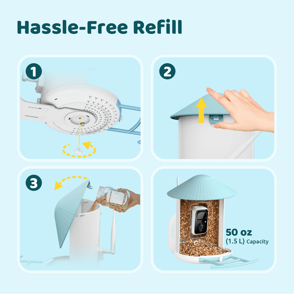 Birdfy Feeder with Solar Panel - Solar-Powered Smart Bird Feeder with Camera