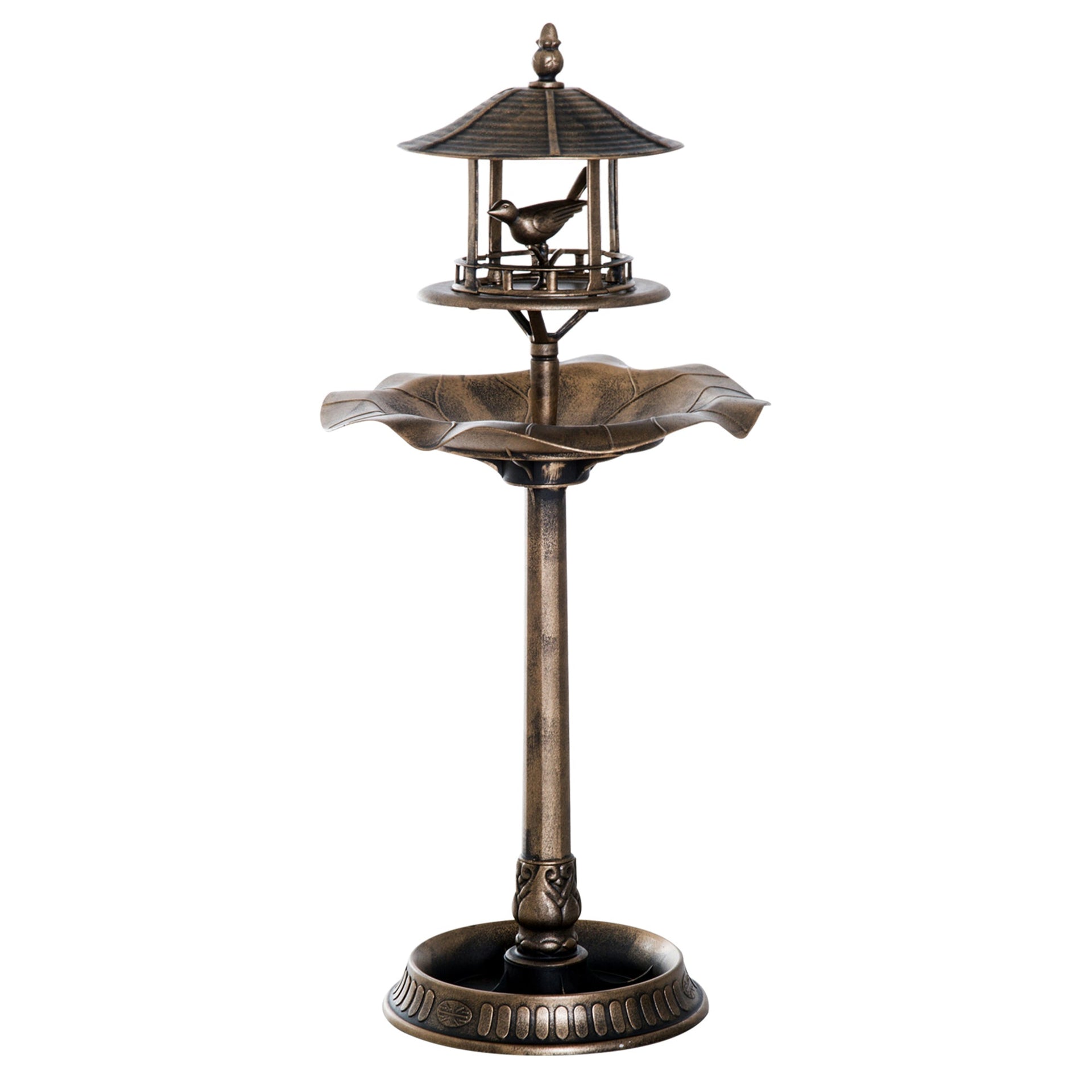 Resin Tall Bird Bath Feeder and Planter 44 Inch
