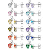 Birthstone Zirconia Stainless Steel Stud Earrings