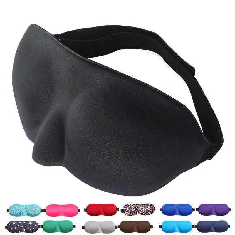 Black 3D Sleep Natural Sleeping Mask Eye Adjustable Strap Eye Mask Cover Portable Travel Blindfold Comfortable Mask For Sleeping