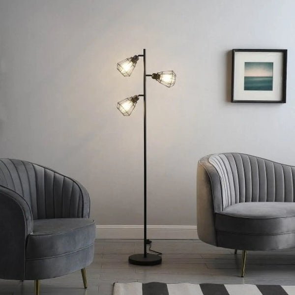 Black & Adjustable Metal Floor Lamp for Rustic and Modern Spaces