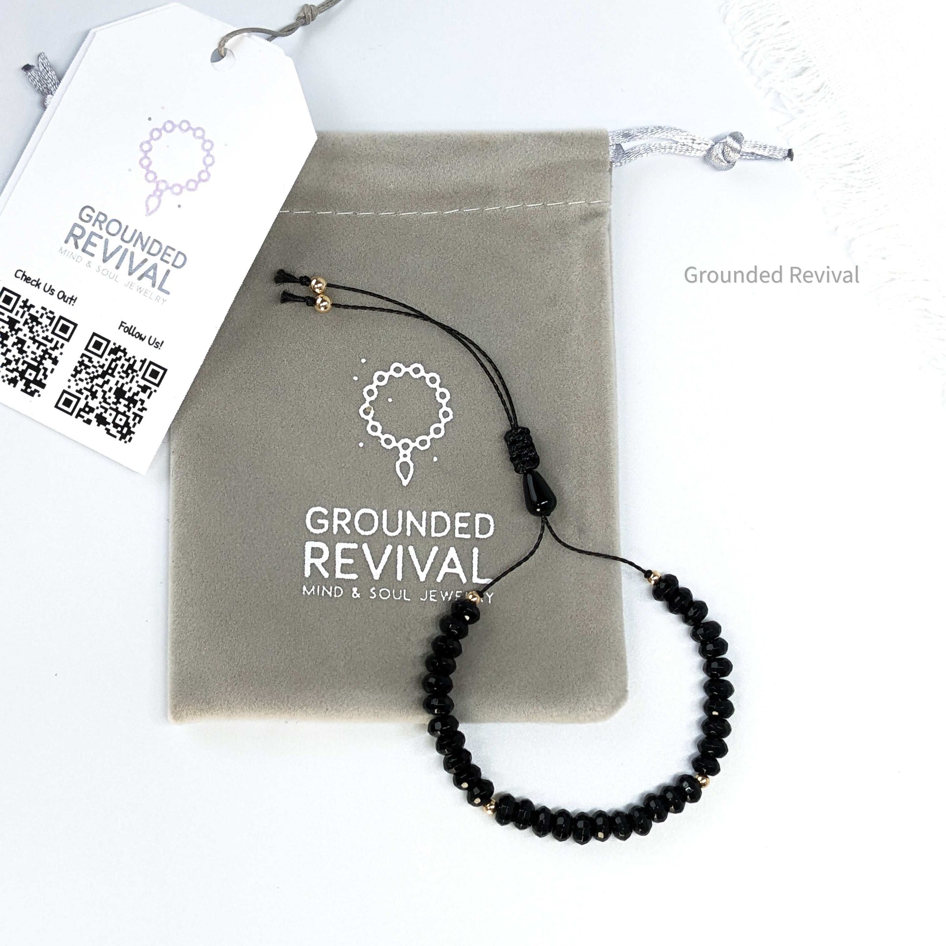 Black Aqeeq Tasbih Bracelet | Women's Prayer Beads - 33 Disc Beads, 6mm