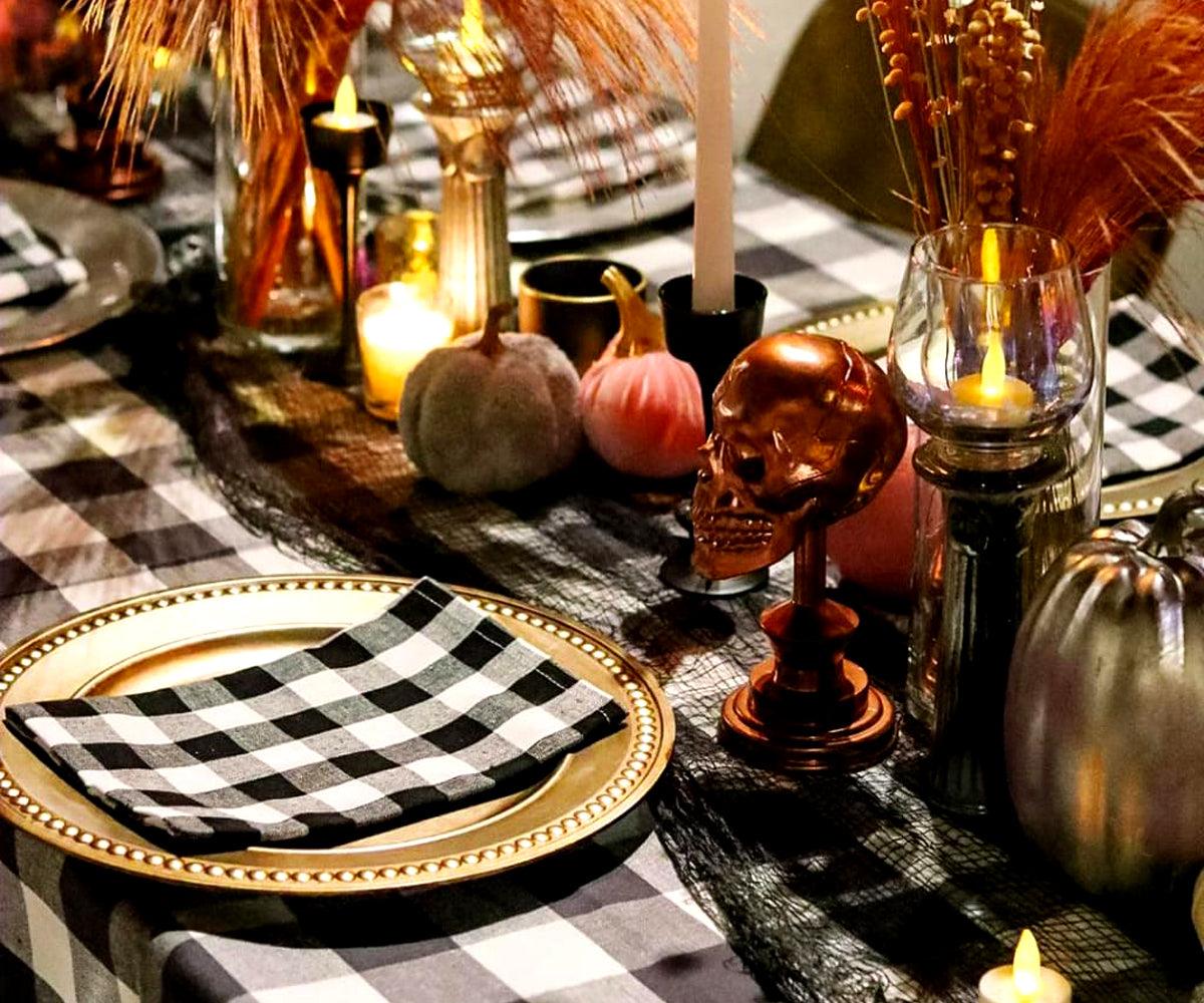 Black and White Checkered Napkins
