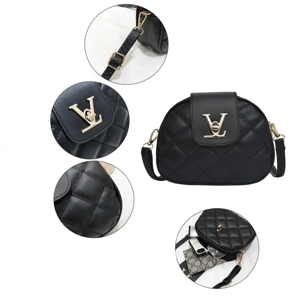 Black Beauty Women's Shoulder Crossbody Bag For Females Fashionable Handbag PU Famous Designer Clutch