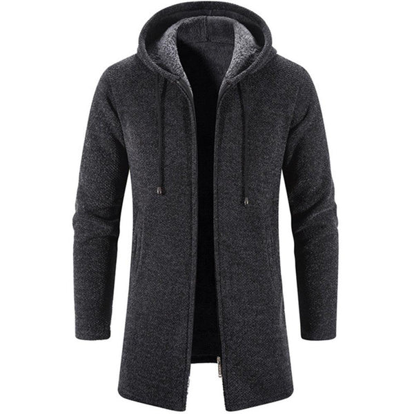 Black Business Autumn Cashmere Jacket Men's Winter Coat Windbreaker Unique Design New Style Warm Hooded Jacket For Men Soft Comfortable Heavyweight Jackets
