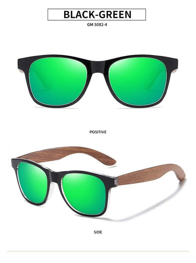 Black Business Men Sunglasses  Mirror Sun Glasses For Male Wooden Temples Sunglass For Men New Retro Eyewear Eyeglasses Vintage Summer Design Outdoor Sunglasses