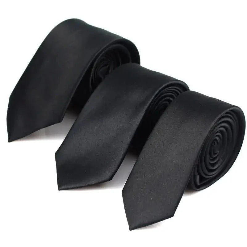 Black Business Skinny Men Neckties Wedding Slim Ties Elegant Men Lightweight High Quality Modern Ties