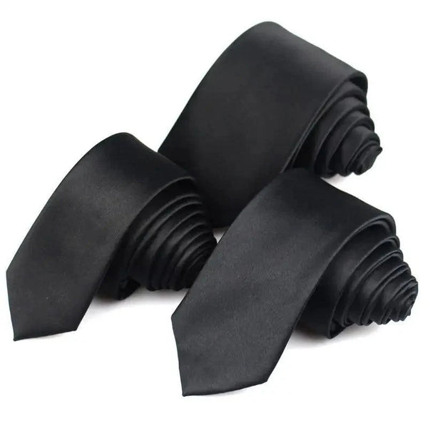 Black Business Skinny Men Neckties Wedding Slim Ties Elegant Men Lightweight High Quality Modern Ties