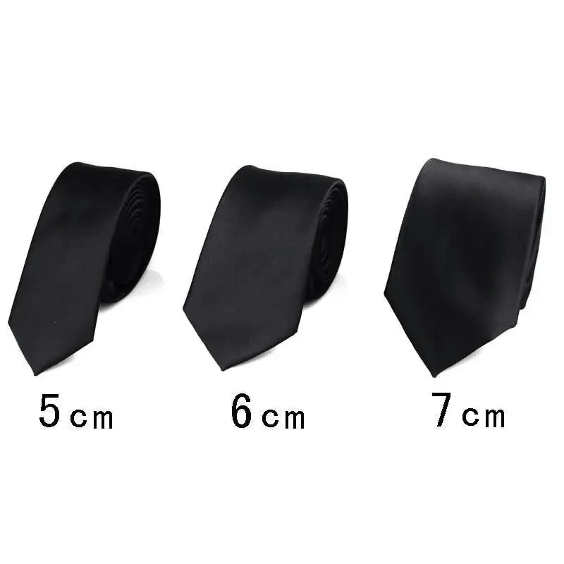 Black Business Skinny Men Neckties Wedding Slim Ties Elegant Men Lightweight High Quality Modern Ties