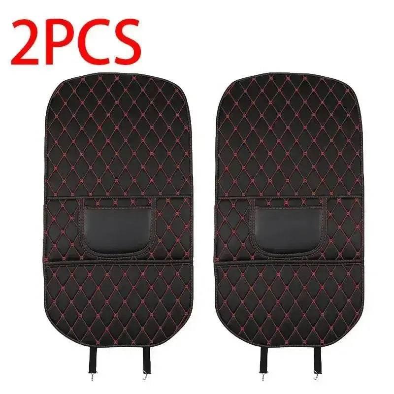 Black Car Seat Protector Pad with Red Stitching