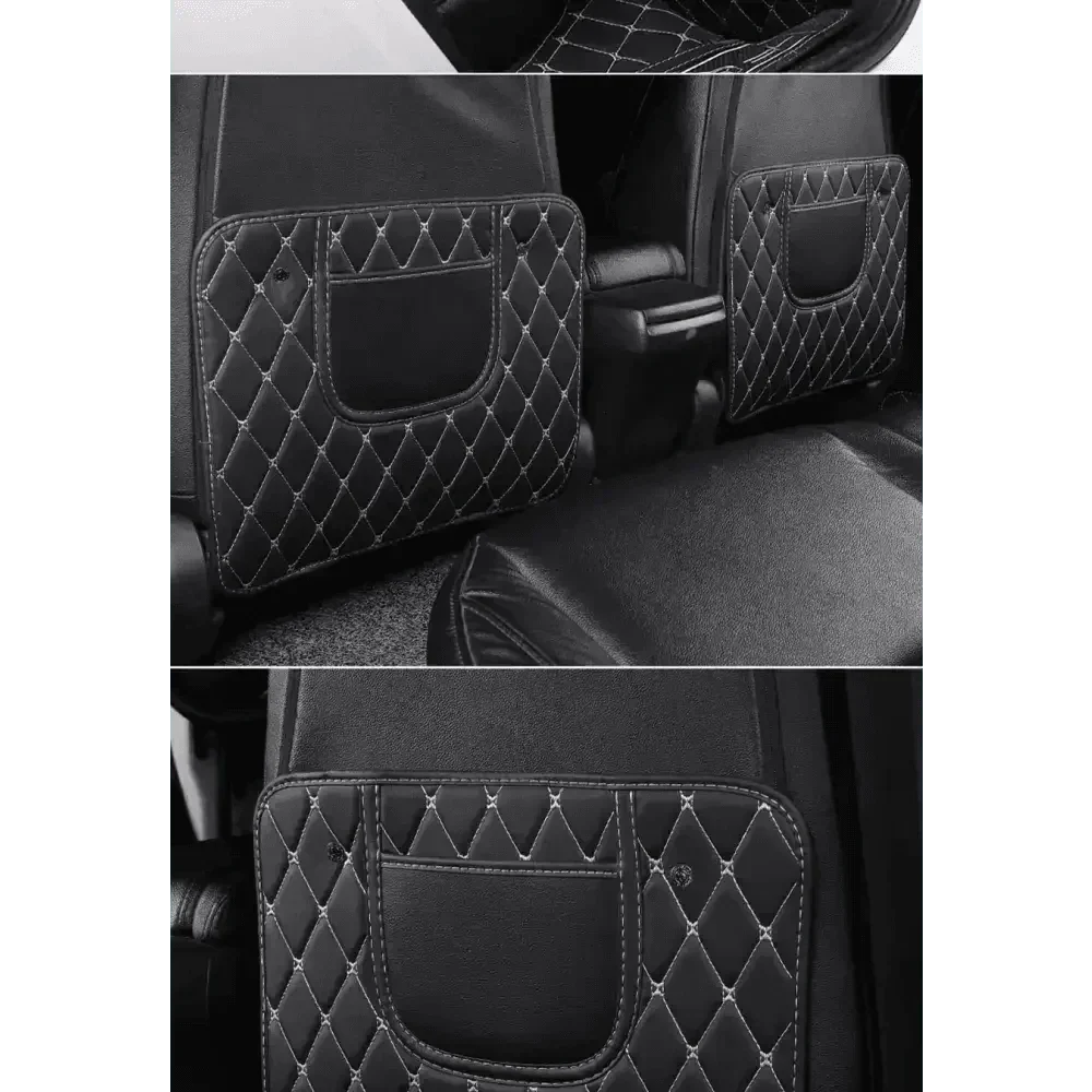 Black Car Seat Protector Pad with Red Stitching