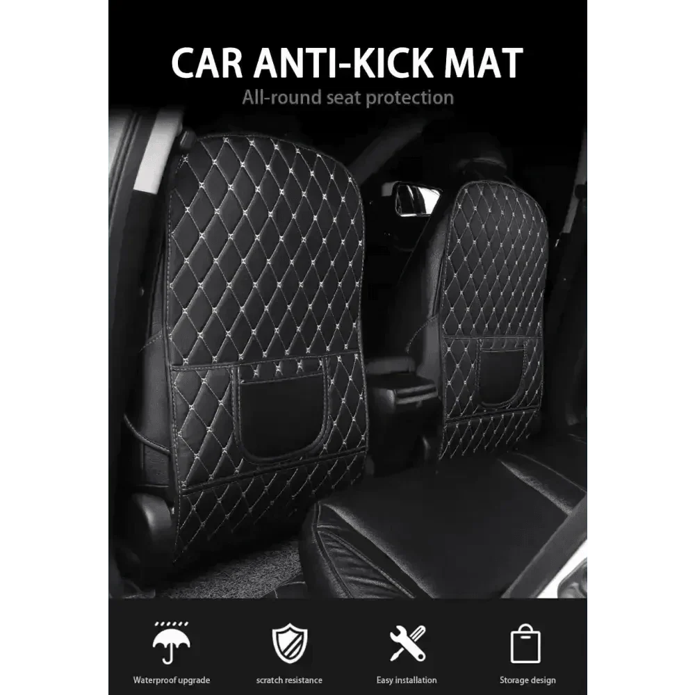 Black Car Seat Protector Pad with Red Stitching