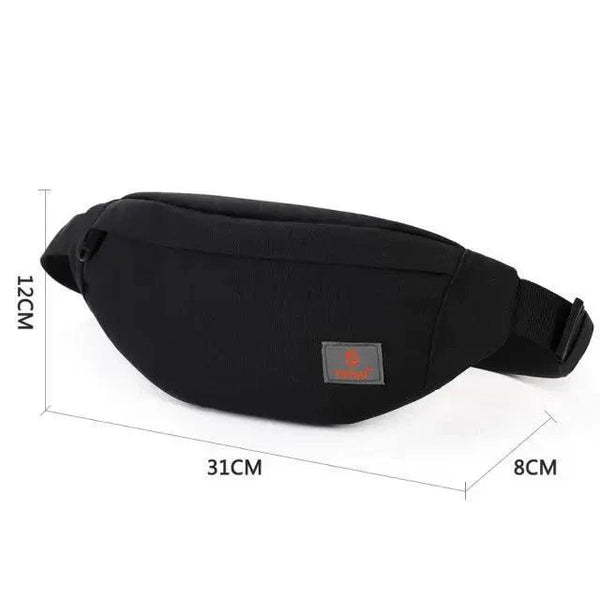 Black Crossbody Fanny Pack Simple Design Belt Bag Canvas Hands Free Travel Bag Sports Workout Durable Lightweight Fanny Packs For Festivals