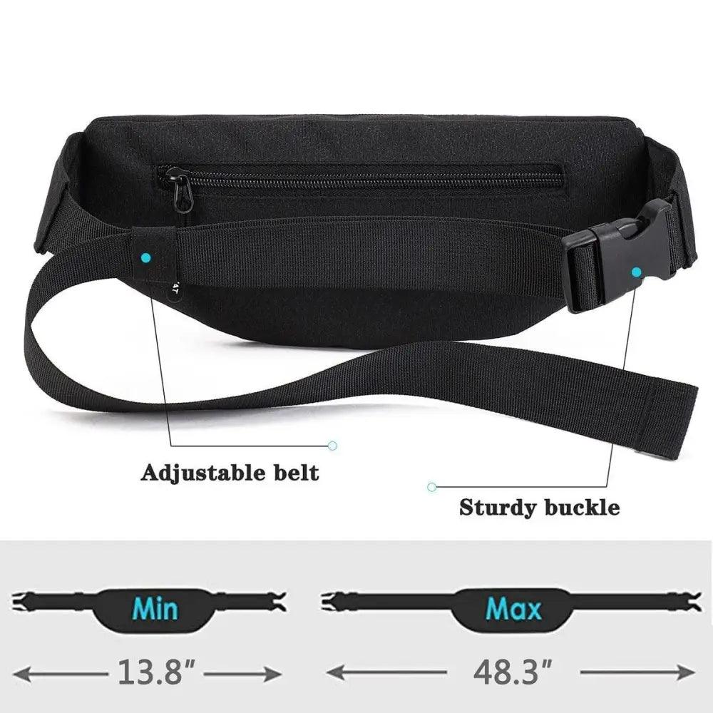 Black Crossbody Fanny Pack Simple Design Belt Bag Canvas Hands Free Travel Bag Sports Workout Durable Lightweight Fanny Packs For Festivals