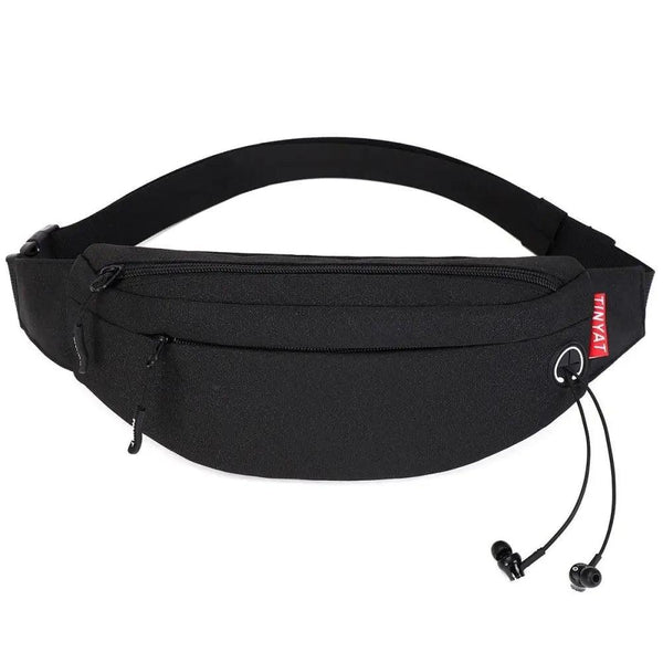 Black Crossbody Fanny Pack Simple Design Belt Bag Canvas Hands Free Travel Bag Sports Workout Durable Lightweight Fanny Packs For Festivals