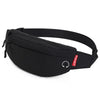 Black Crossbody Fanny Pack Simple Design Belt Bag Canvas Hands Free Travel Bag Sports Workout Durable Lightweight Fanny Packs For Festivals