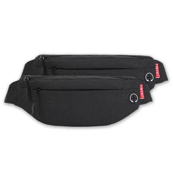 Black Crossbody Fanny Pack Simple Design Belt Bag Canvas Hands Free Travel Bag Sports Workout Durable Lightweight Fanny Packs For Festivals