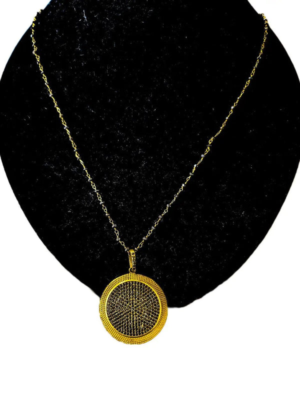 Black Diamonds Medallion Necklace