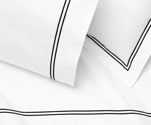 Cotton Flat Sheet - Line Embroidery