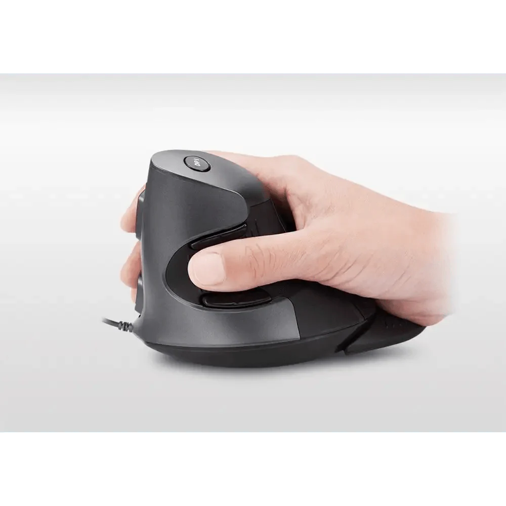 Black Ergonomic Design Office Vertical Mouse 6 Buttons 600/1000/1600 DPI Right Hand Mice With Wrist Mat Better Performance Mouse For PC Desktop Laptop