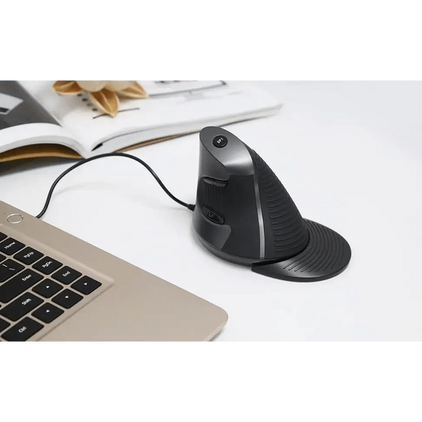 Black Ergonomic Design Vertical Mouse Adjustable DPI Optical Right Hand Mouse Reduce Wrist Pain 6 Buttons Modern Mouse For Computers Laptops PC