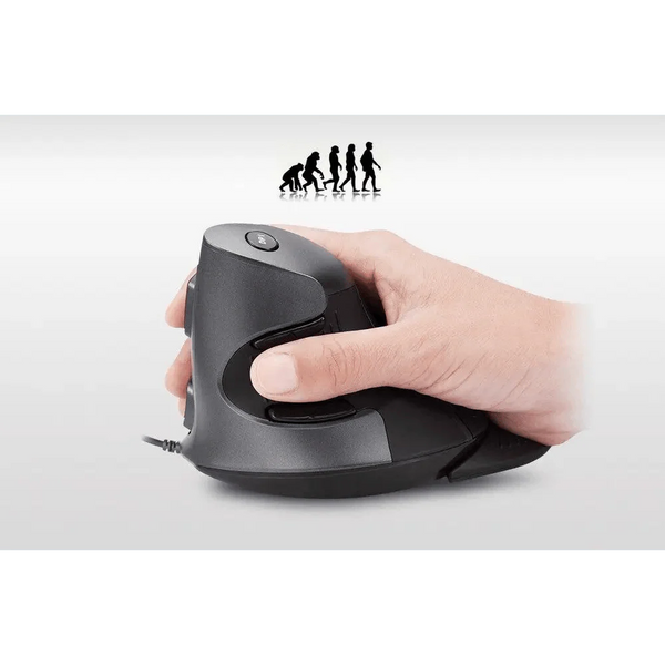 Black Ergonomic Design Vertical Mouse Adjustable DPI Optical Right Hand Mouse Reduce Wrist Pain 6 Buttons Modern Mouse For Computers Laptops PC