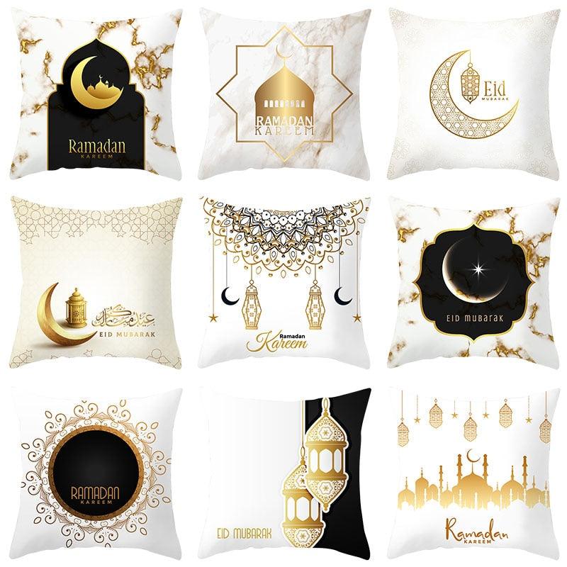 Black Gold Decor Pillow Case Ramadan Cushion Cover Pattern Decorative Cushion Pillowcase Stylish Pillow Home Decor Pillowcover