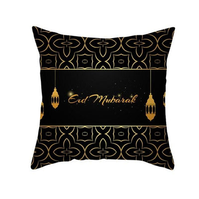 Black Gold Pattern Decorative Pillowcase Cushion Peach Skin Colorful Decorative Pillow Cases Sofa Couch Decoration Cushion Covers Pillow Beautiful Pillowcase