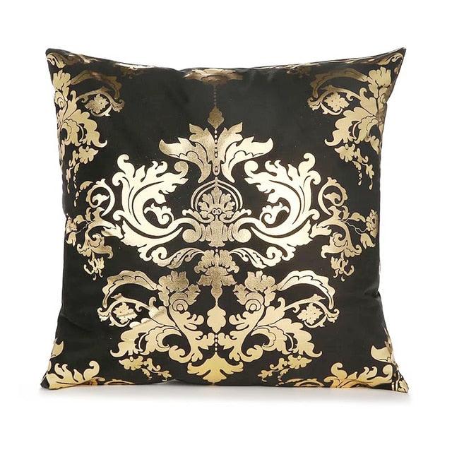 Black Gold Pillow Geometric Cushion Hot Pillows For Chairs Seat Pillowcase Black Striped Pillow Case  Luxury Soft Cushion Covers Decor Home Livingroom Decoration 45x45CM