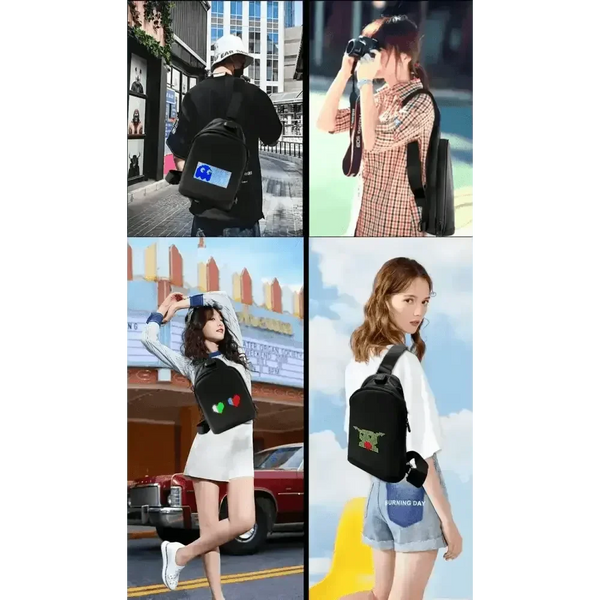 Black LED Pixel Backpacks and Smart Waist Bags