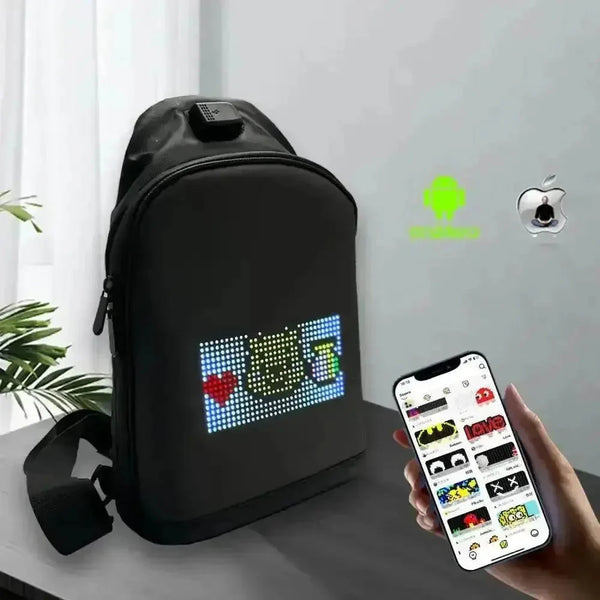 Black LED Pixel Backpacks and Smart Waist Bags