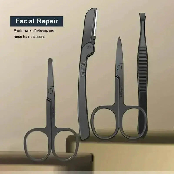 Black Manicure Nail Clipper Set Case