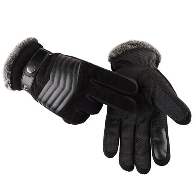 Black Men Leather Touchscreen Gloves Winter Retro Driving Comfortable Warm Gloves Elegant Design Men Fashion Outdoor Gloves Cold Weather Gloves For Cycling & Driving