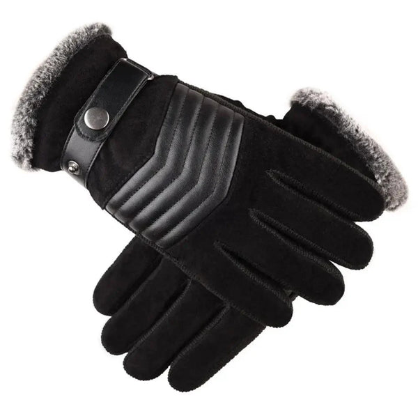 Black Men Leather Touchscreen Gloves Winter Retro Driving Comfortable Warm Gloves Elegant Design Men Fashion Outdoor Gloves Cold Weather Gloves For Cycling & Driving