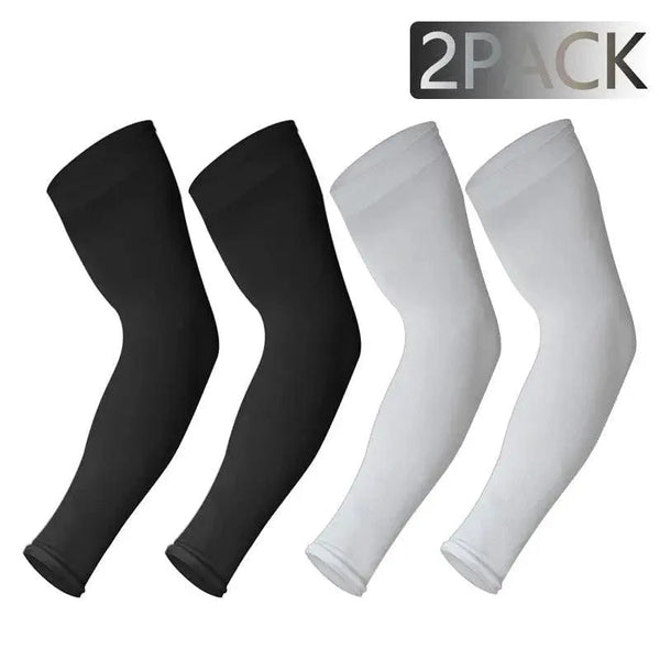 Black Men Unisex Cooling Arm Sleeves Cover Cycling Running Sun Protection Outdoor Activities Hide Tattoos Sleeve Cooling Sports Sleeve For Basketball Golf Football
