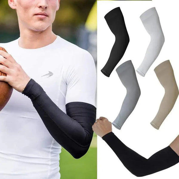 Black Men Unisex Cooling Arm Sleeves Cover Cycling Running Sun Protection Outdoor Activities Hide Tattoos Sleeve Cooling Sports Sleeve For Basketball Golf Football