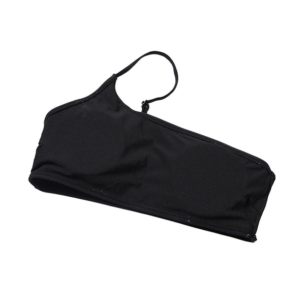 Black Mesh Bikini Cover Up Set Women Bathing Outfits Adults Solid Color One Shoulder Bikini Top  Mesh See Through Crochet Off Shoulder Crop Tops 2 Piece Bikini Swimsuit Cover-ups Beach Summer Outfits
