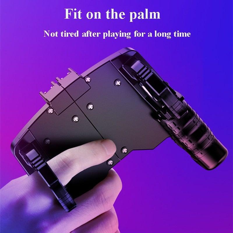 Black Metal Joystick Trigger Shooting Gamepad Portable Controller Compatible With Smartphone Gaming Mobile Phone Holder
