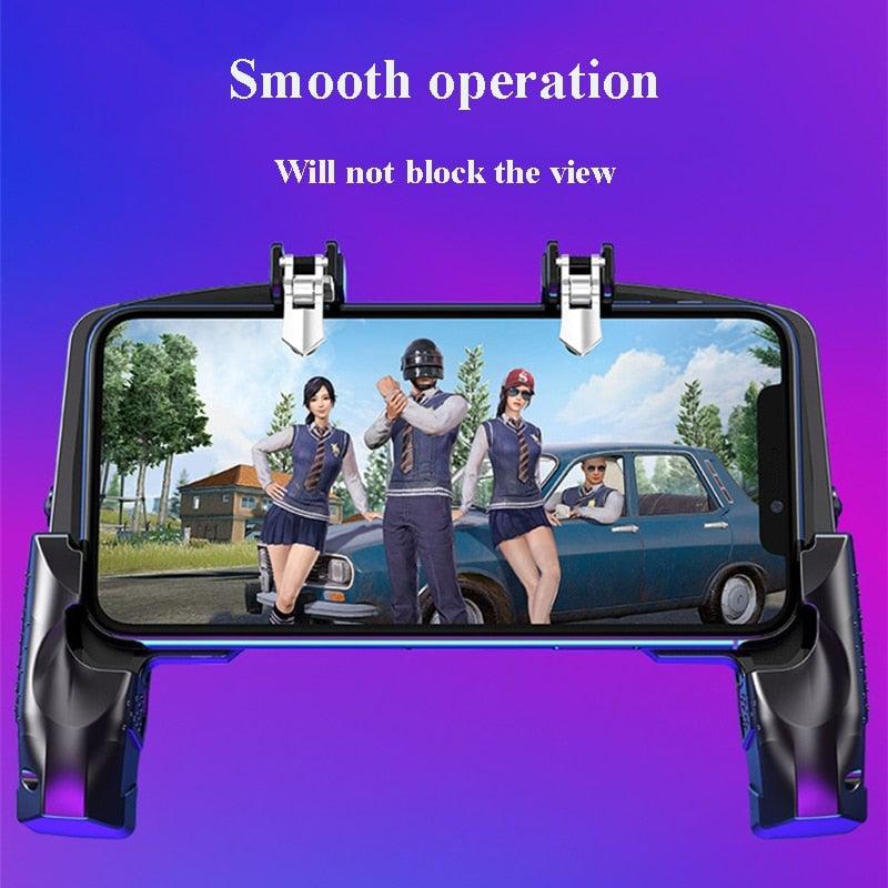 Black Metal Joystick Trigger Shooting Gamepad Portable Controller Compatible With Smartphone Gaming Mobile Phone Holder
