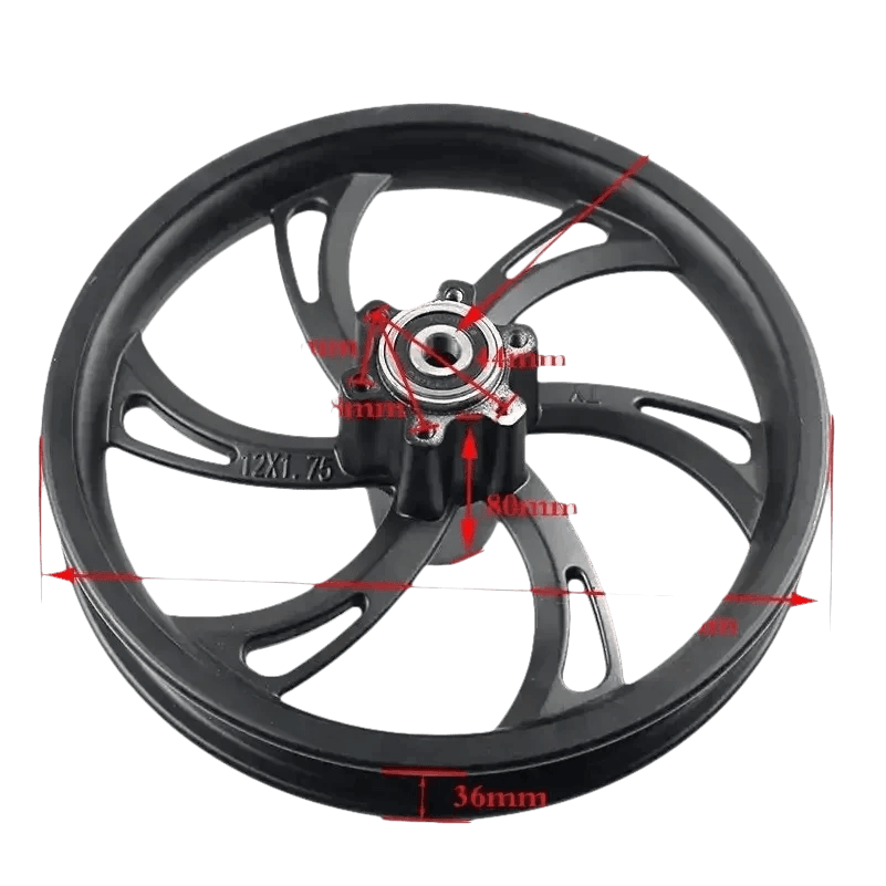 Black Motorcycle Wheel for Electric Scooters