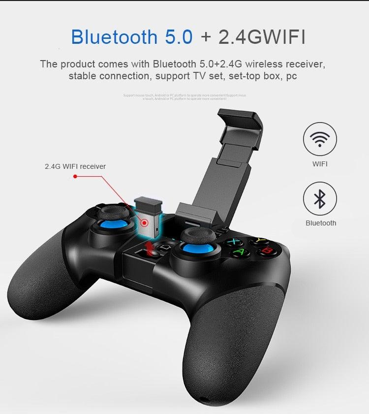 Black Portable 2.4G Wireless Bluetooth Mobile Trigger Joystick Game Console Controller Compatible With PC Laptop Tablets