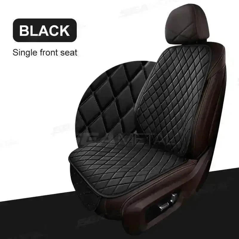 Black Quilted Leather Car Seat Covers