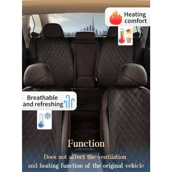 Black Quilted Leather Car Seat Covers