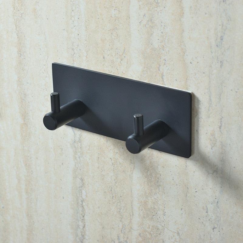 Black Robe Hook Wall Hook Towel Hook for Bathroom Stainless Steel Coat Hook Rustproof Hook Hanger for Kitchen Hardware Stainless Steel Hooks Waterproof and Oilproof Bathroom Kitchen Self Adhesive Hooks for Hanging Coat Hat Towel