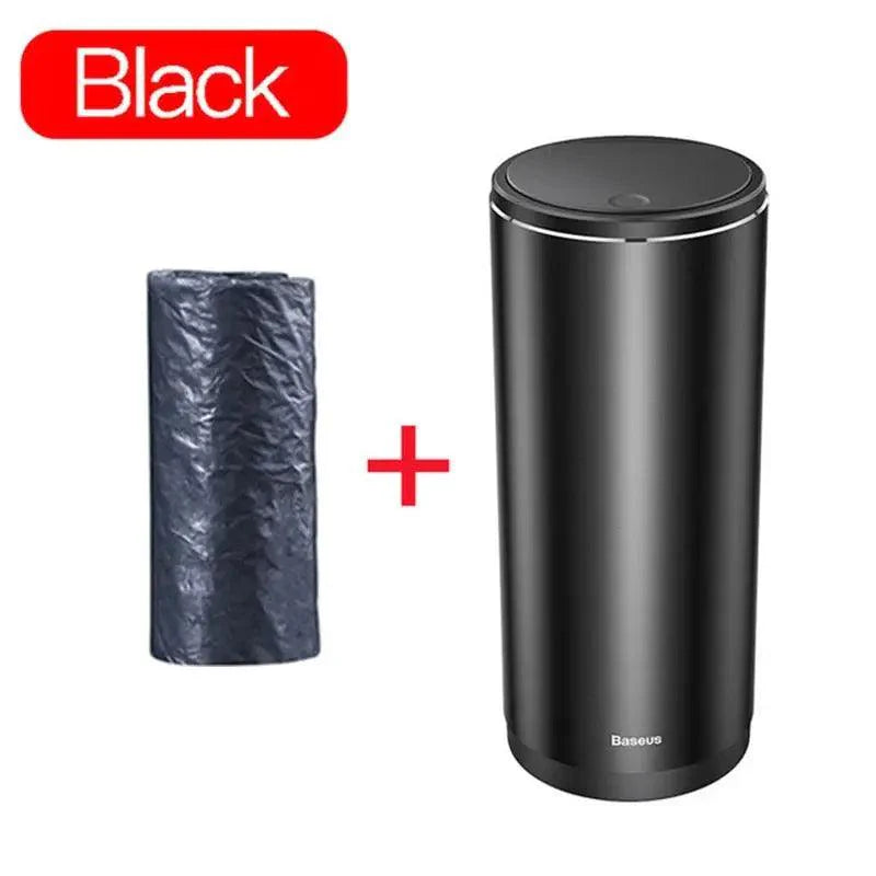 Black Small Trash Bin Garbage Can For Car Waste Rubbish Basket Organizer Storage Holder Car Accessories