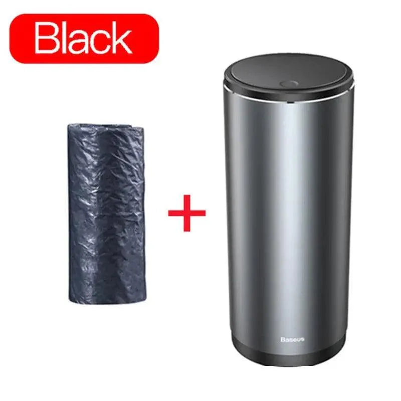 Black Small Trash Bin Garbage Can For Car Waste Rubbish Basket Organizer Storage Holder Car Accessories